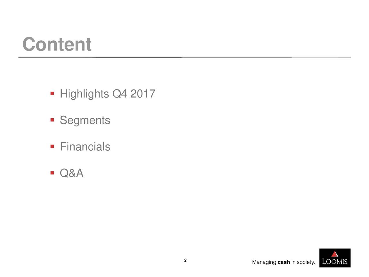 Loomis AB ADR 2017 Q4 Results Earnings Call Slides (OTCMKTSLOIMY