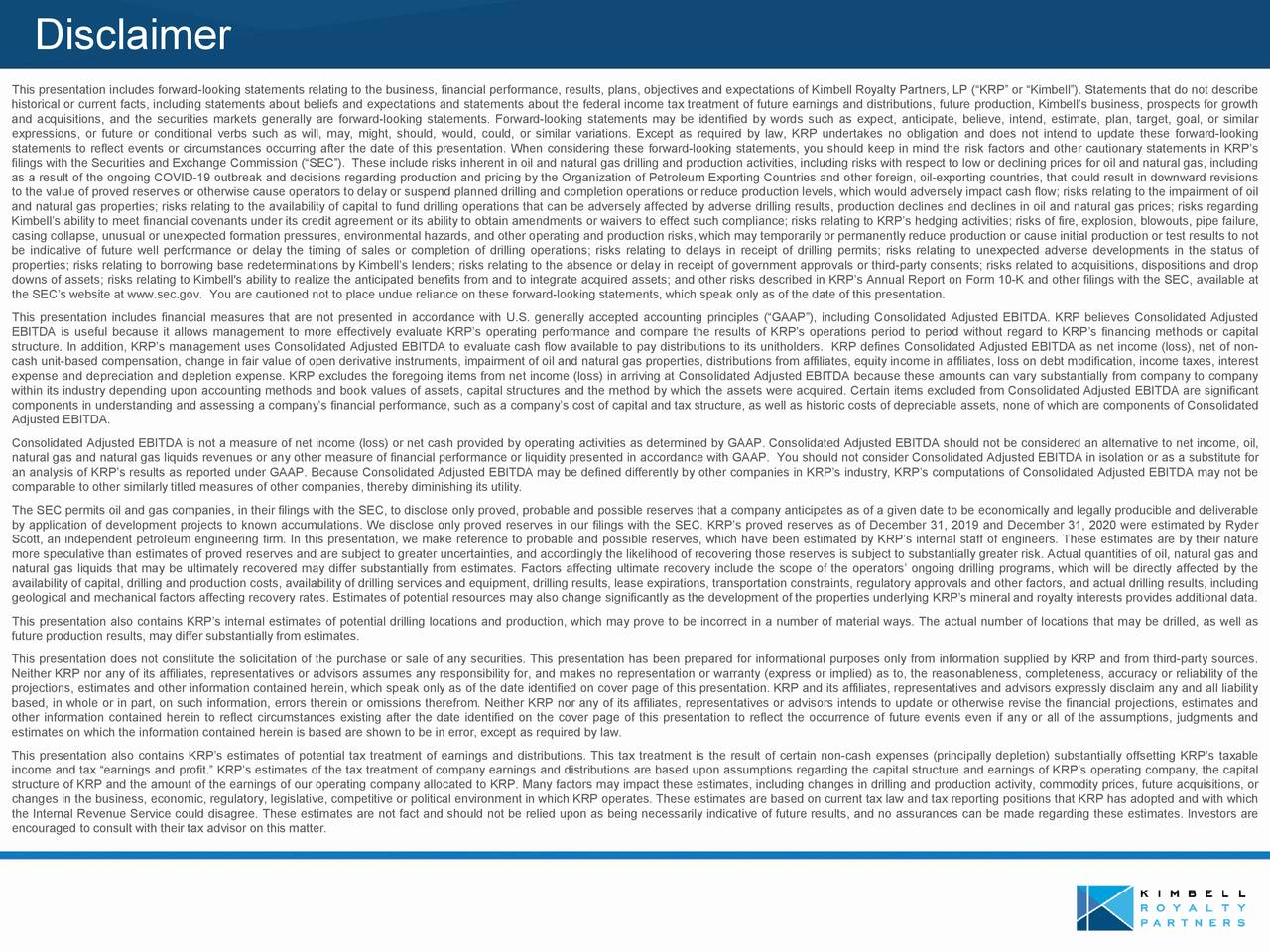 Kimbell Royalty Partners, LP 2021 Q3 Results Earnings Call Presentation (NYSEKRP) Seeking