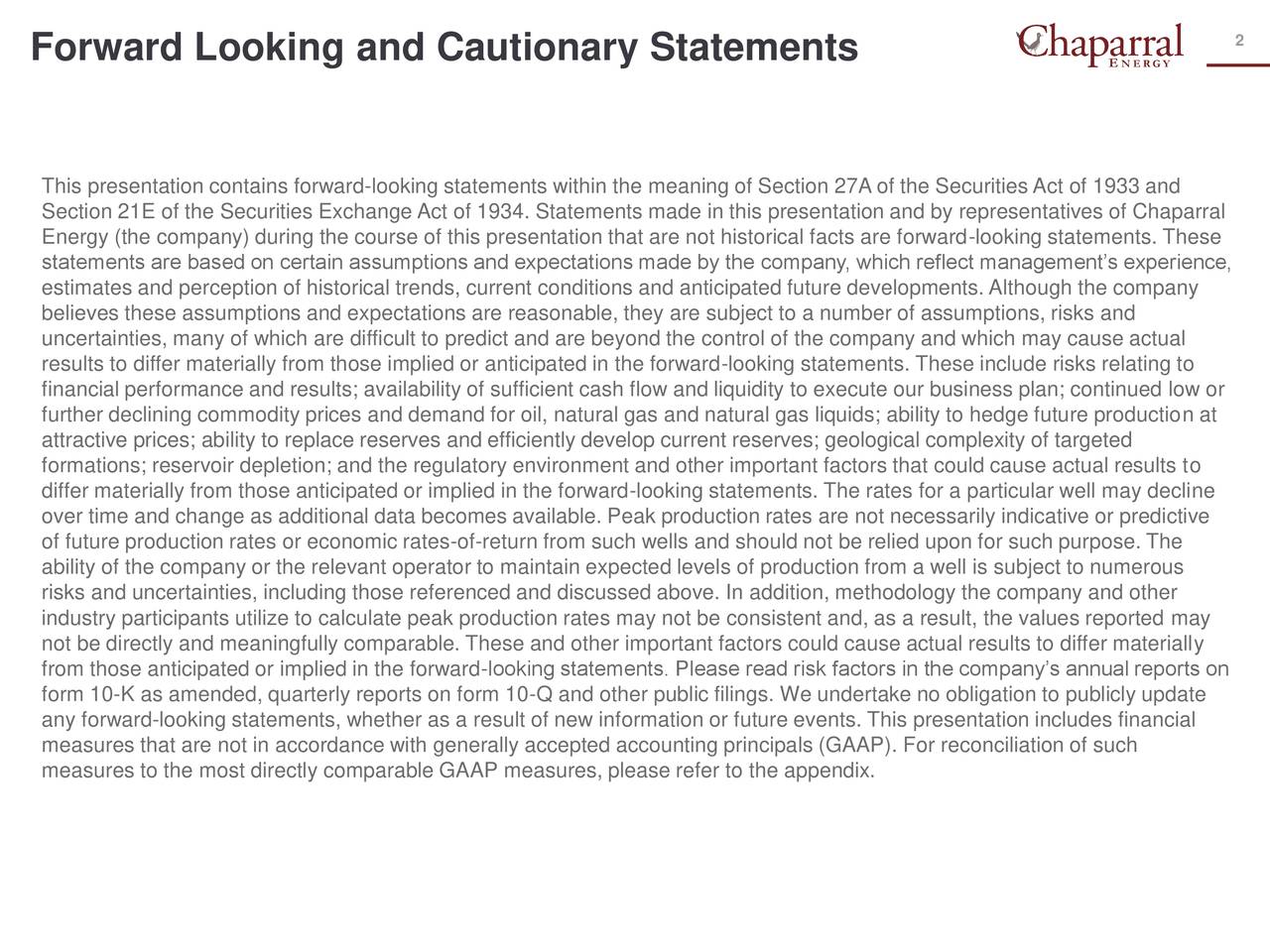 Chaparral Energy, Inc. 2019 Q4 Results Earnings Call Presentation