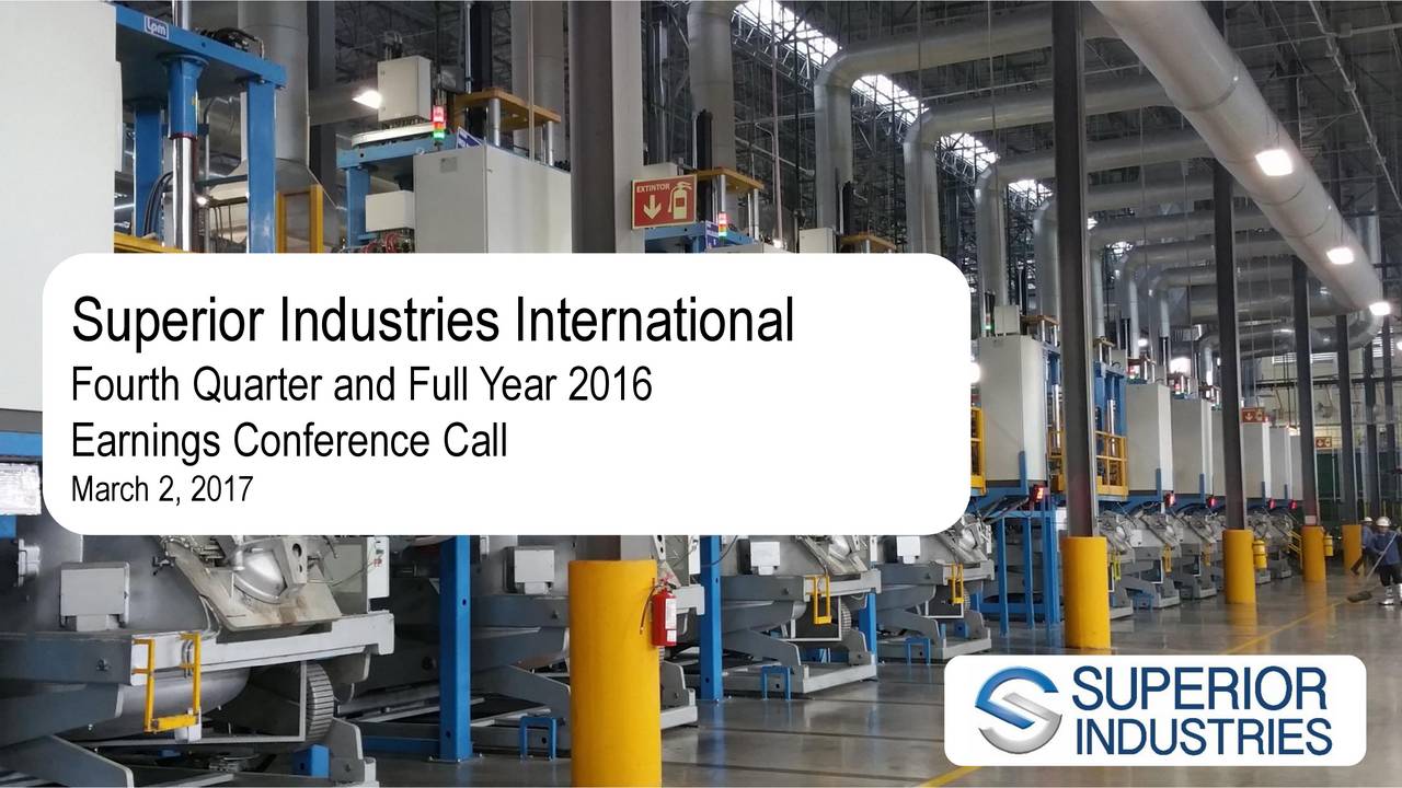 Superior Industries International Inc. 2016 Q4 Results Earnings