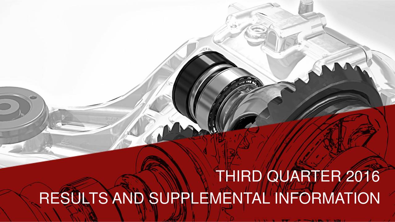 American Axle & Manufacturing Holdings, Inc. 2016 Q3 Results