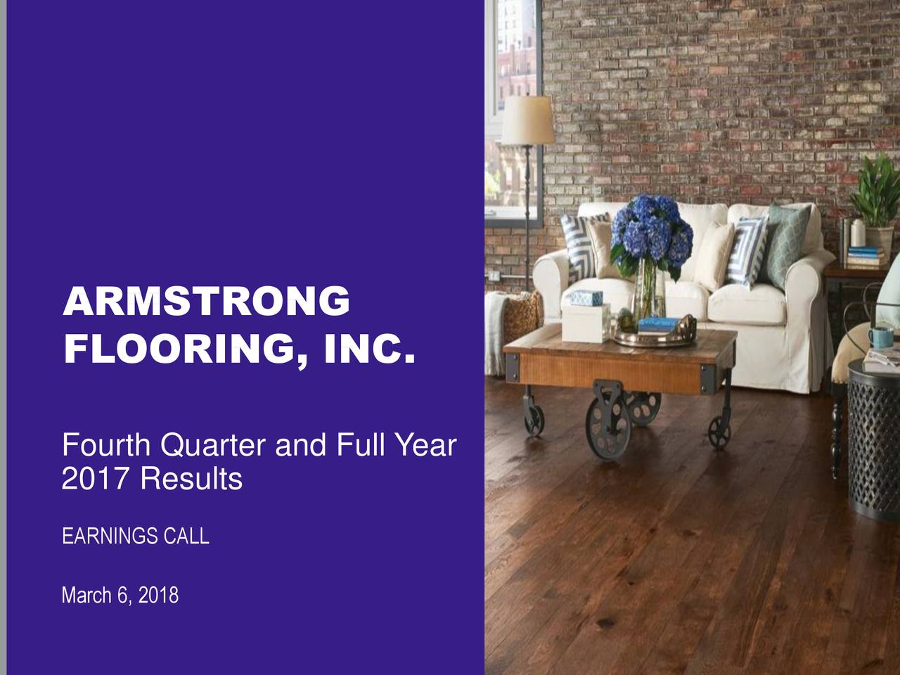 Armstrong Flooring, Inc. 2017 Q4 Results Earnings Call Slides