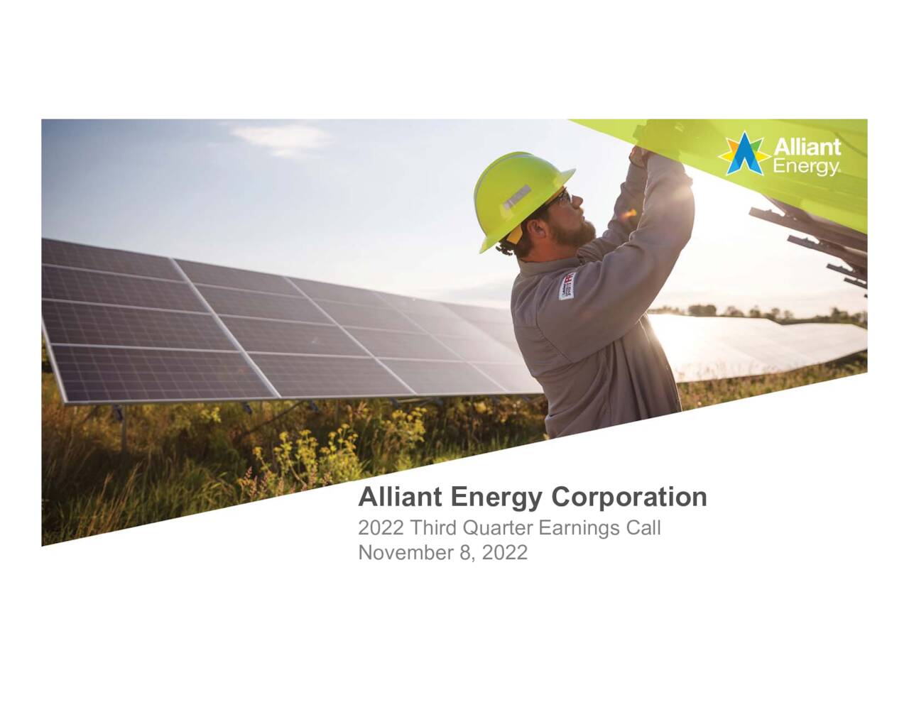 Alliant Energy Corporation 2022 Q3 Results Earnings Call