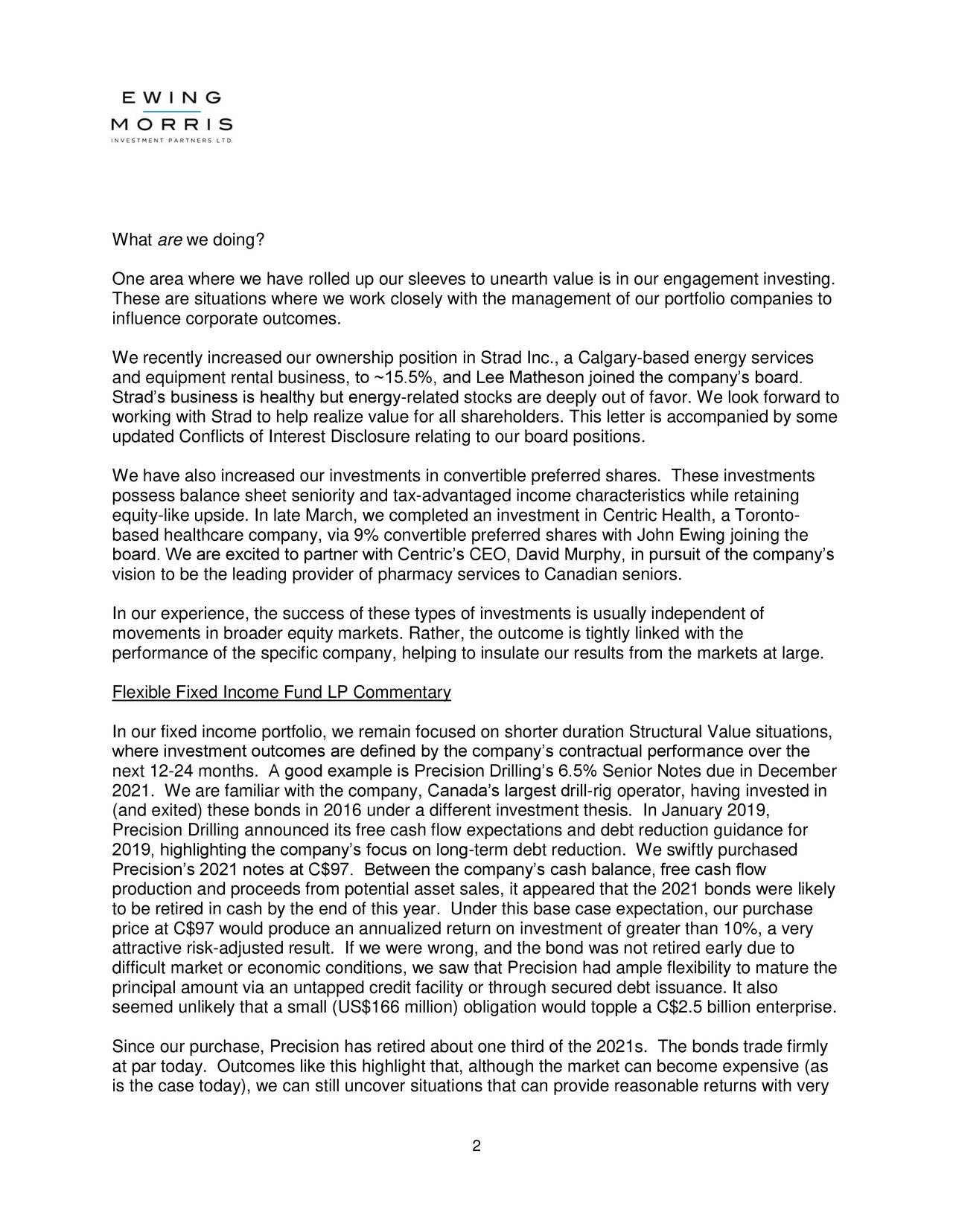 Ewing Morris Quarterly Letter Q2 2019 Seeking Alpha