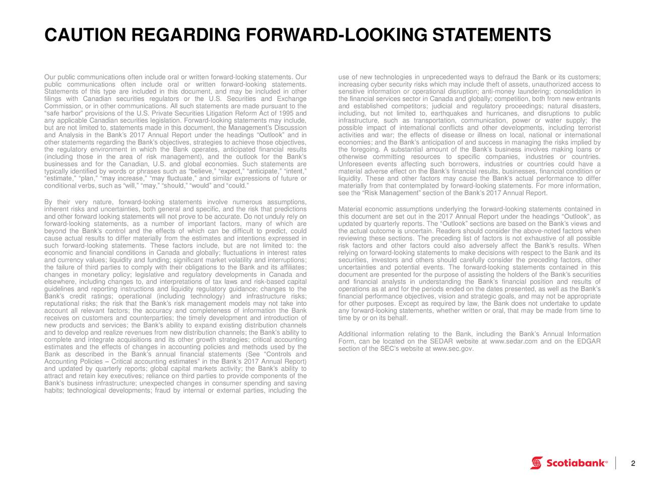 The Bank of Nova Scotia 2018 Q2 Results Earnings Call Slides (NYSE