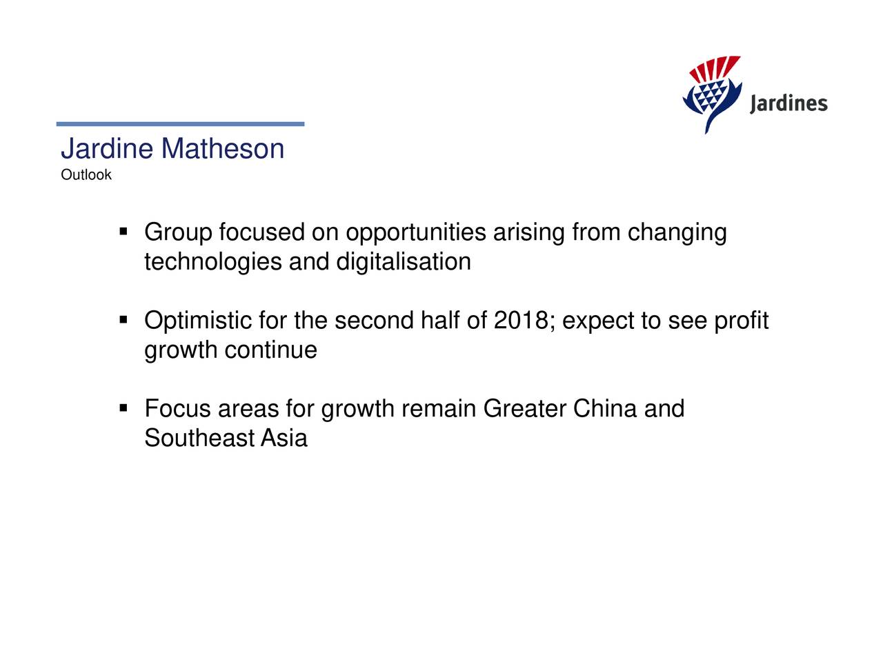 Jardine Matheson Holdings Ltd. ADR 2018 Q2 Results Earnings Call