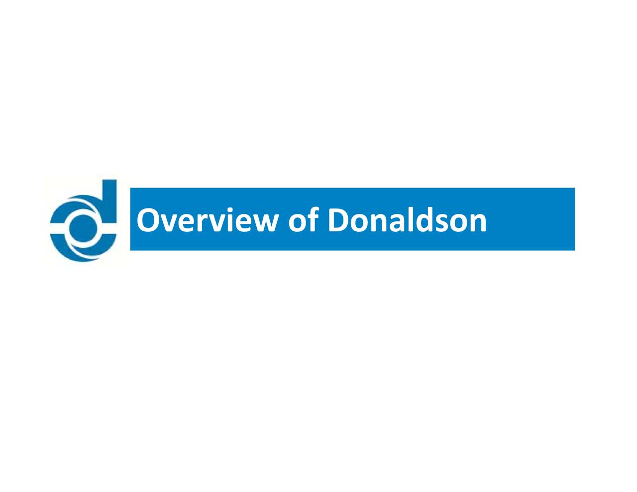 Donaldson Co Inc. 2018 Q1 Results Earnings Call Slides Donaldson