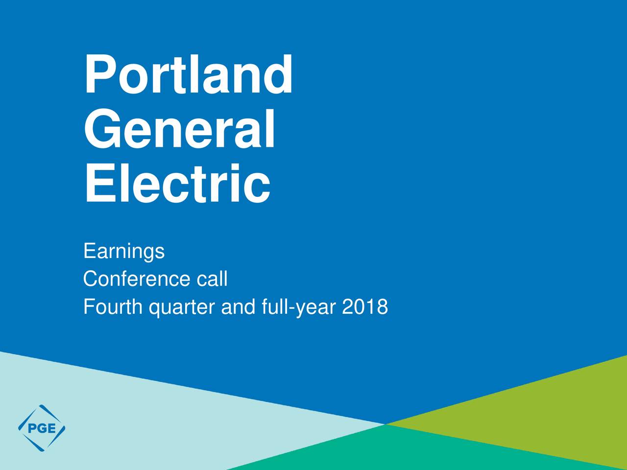 Portland General Electric Company 2018 Q4 Results Earnings Call