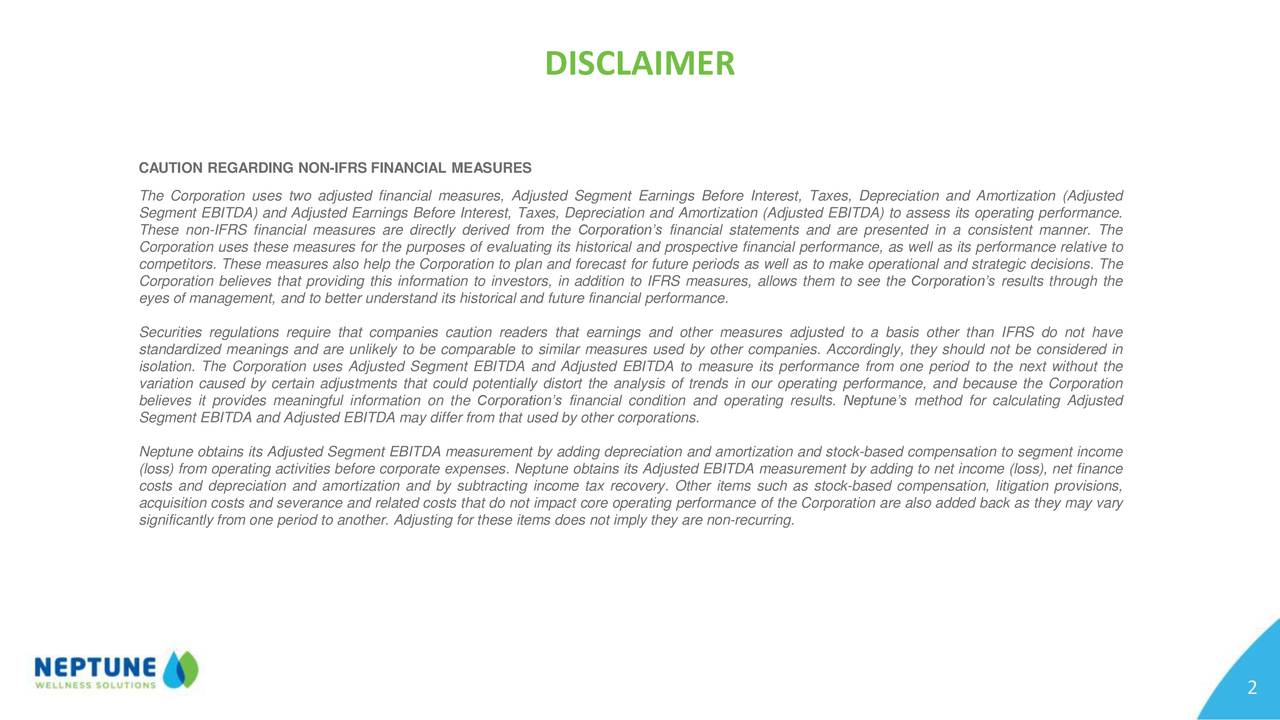 Neptune Wellness Solutions Inc. 2020 Q1 Results Earnings Call Slides (OTCMKTSNEPTF