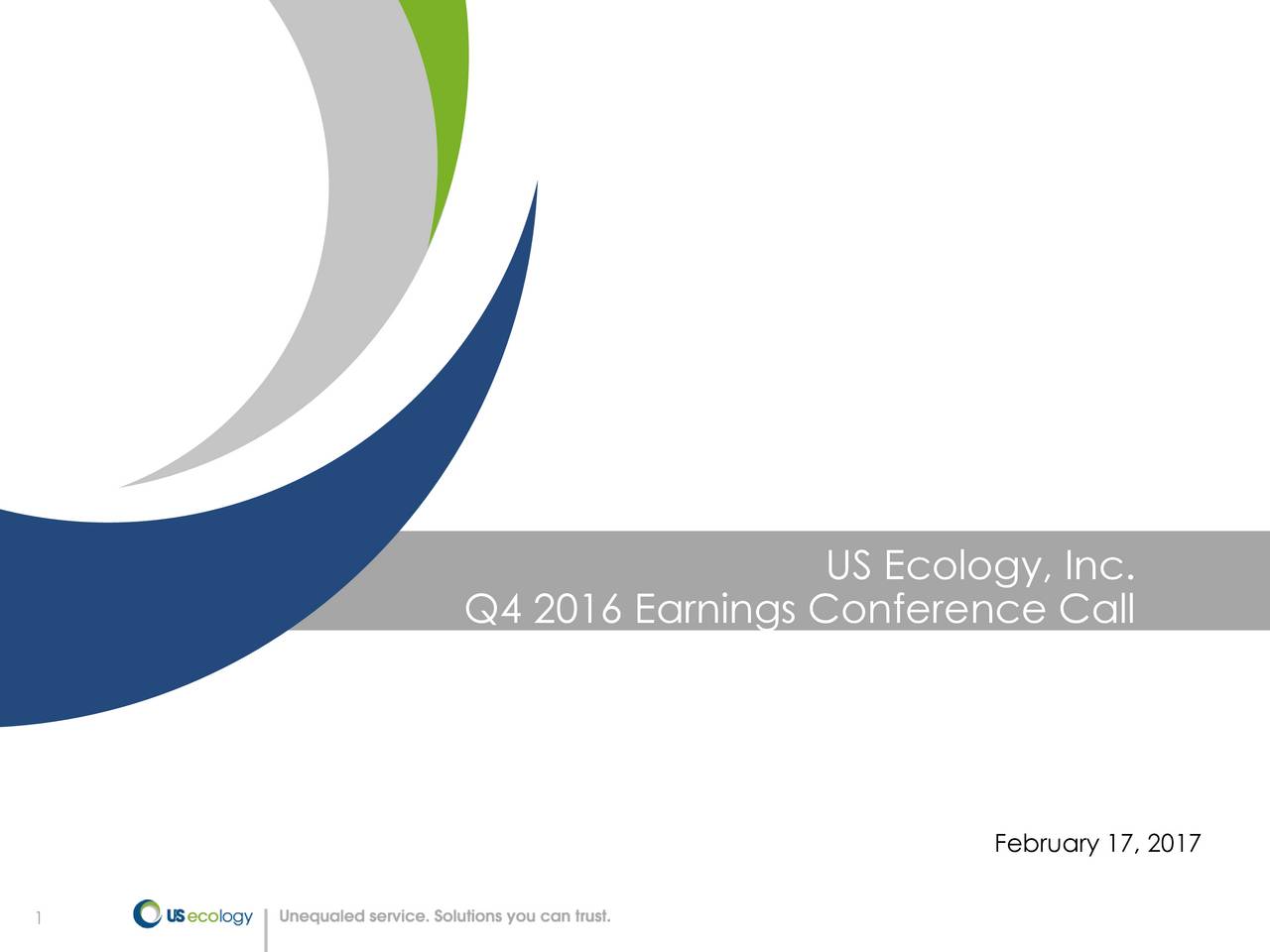 US Ecology, Inc. 2016 Q4 Results Earnings Call Slides (NYSERSG