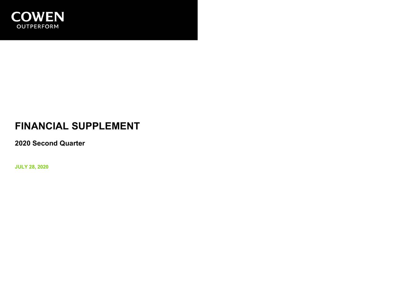 Cowen Inc. 2020 Q2 Results Earnings Call Presentation (NYSETD