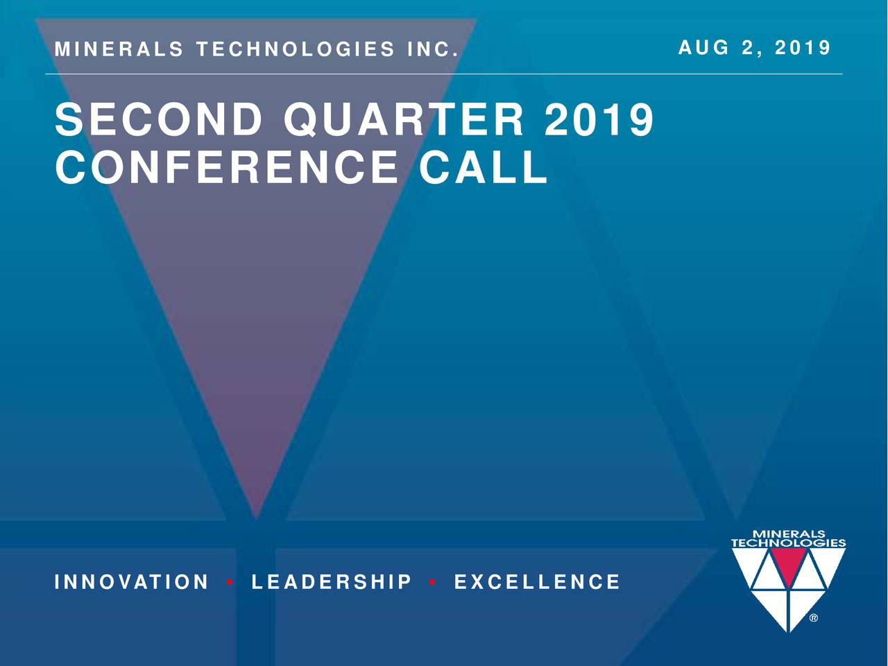 Minerals Technologies Inc. 2019 Q2 Results Earnings Call Slides