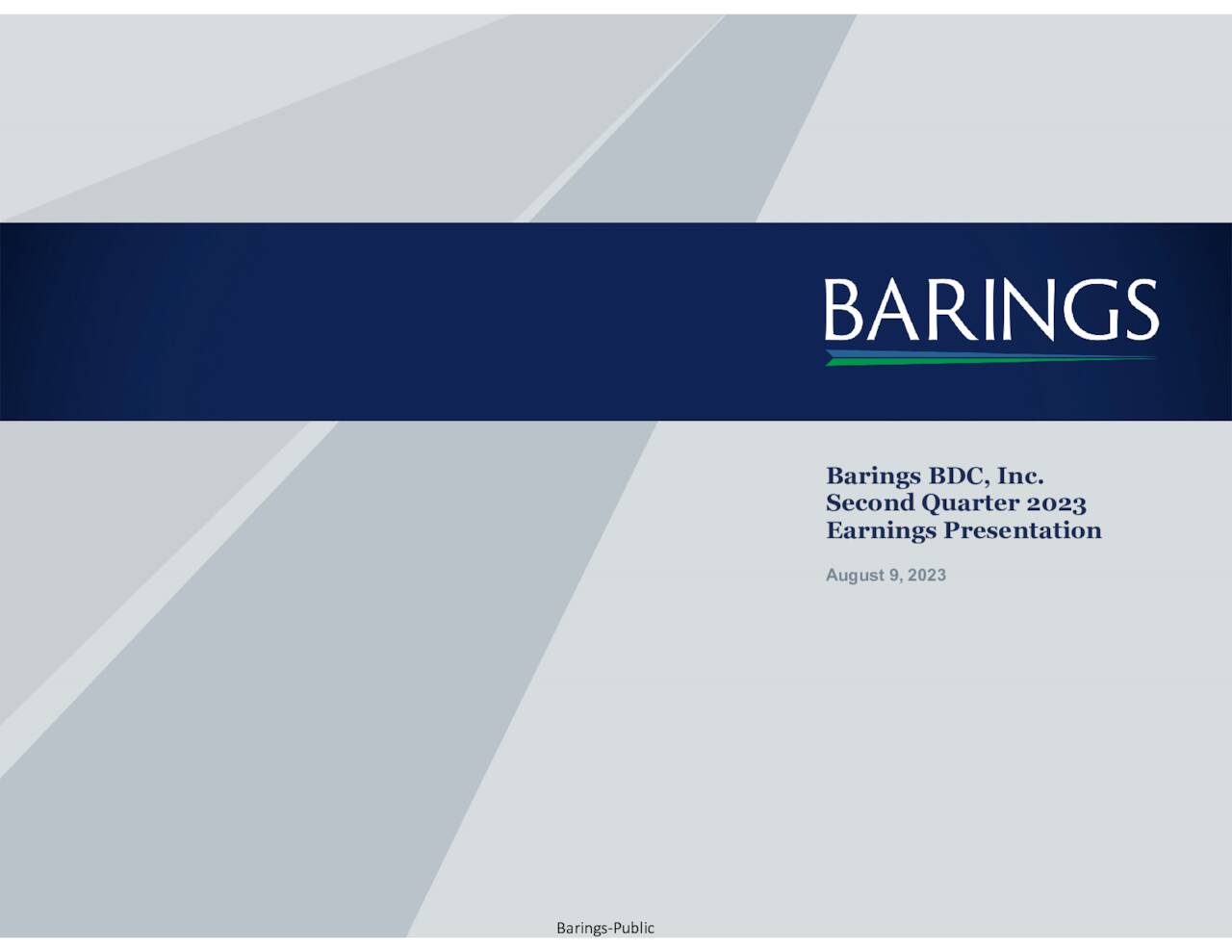 Barings BDC Inc 2023 Q2 Results Earnings Call Presentation (NYSE