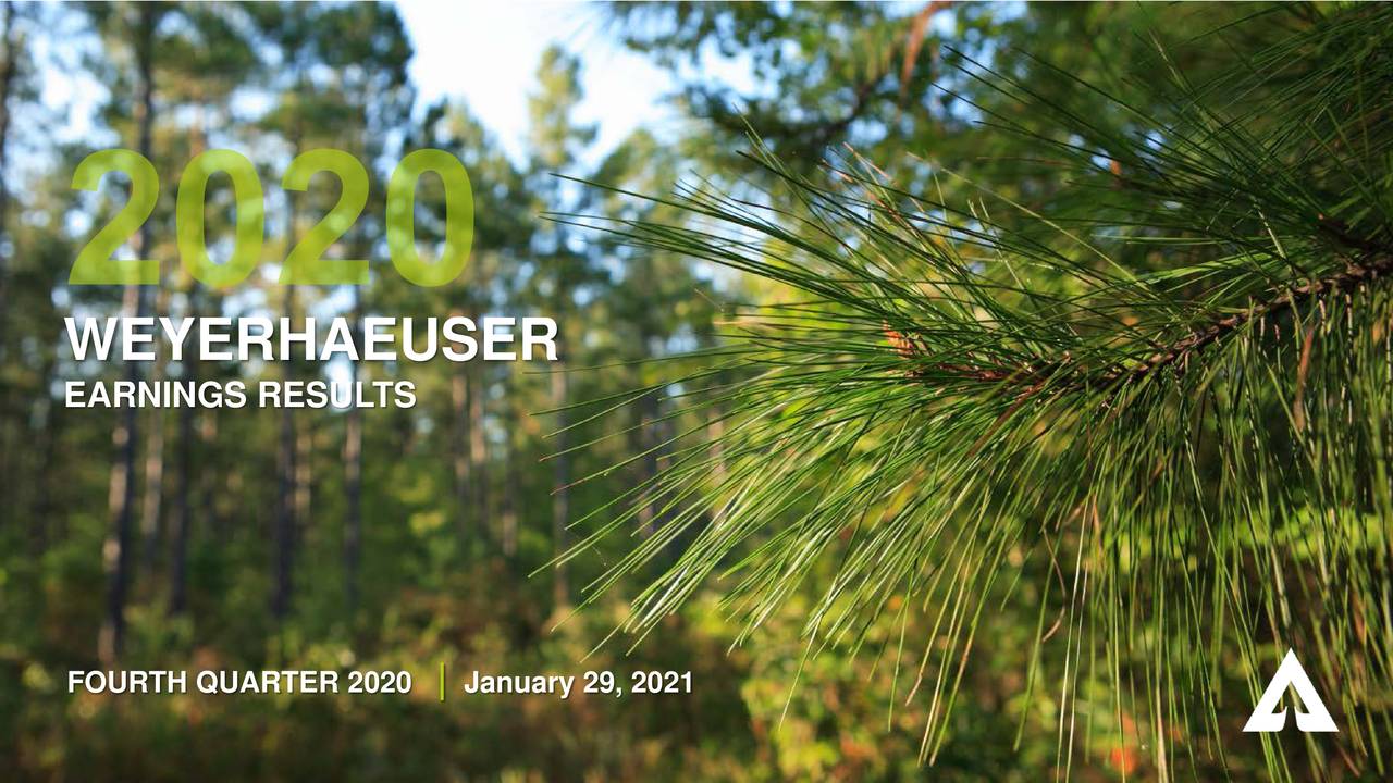 Weyerhaeuser Company 2020 Q4 Results Earnings Call Presentation