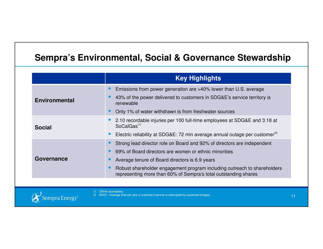 Sempra Energy (SRE) Investor Presentation Slideshow (NYSESRE