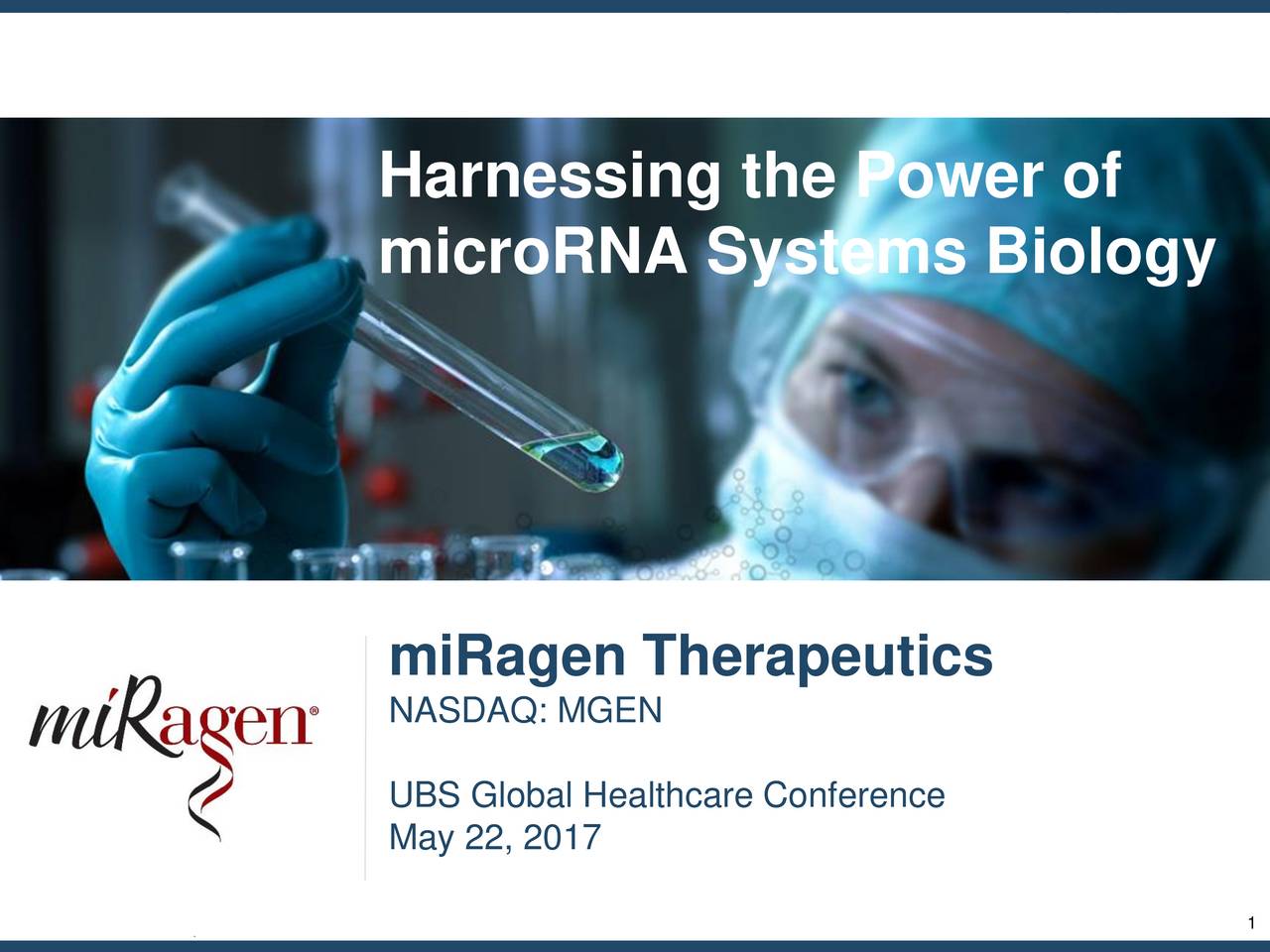Miragen Therapeutics (MGEN) Presents At UBS Global