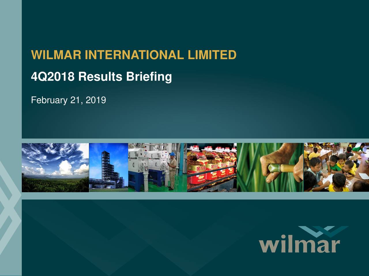 Wilmar International, Ltd. 2018 Q4 Results Earnings Call Slides