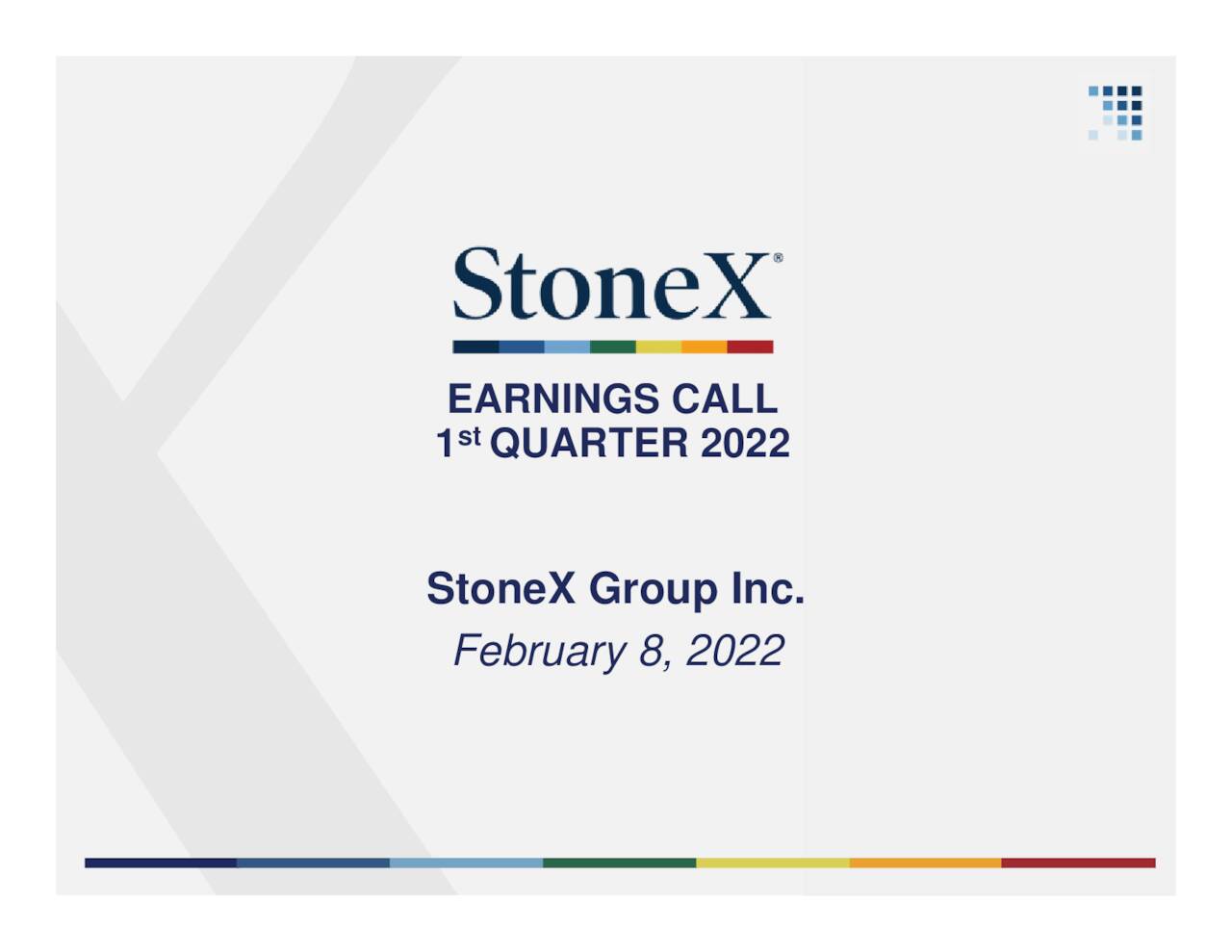 StoneX Group Inc. 2022 Q1 Results Earnings Call Presentation