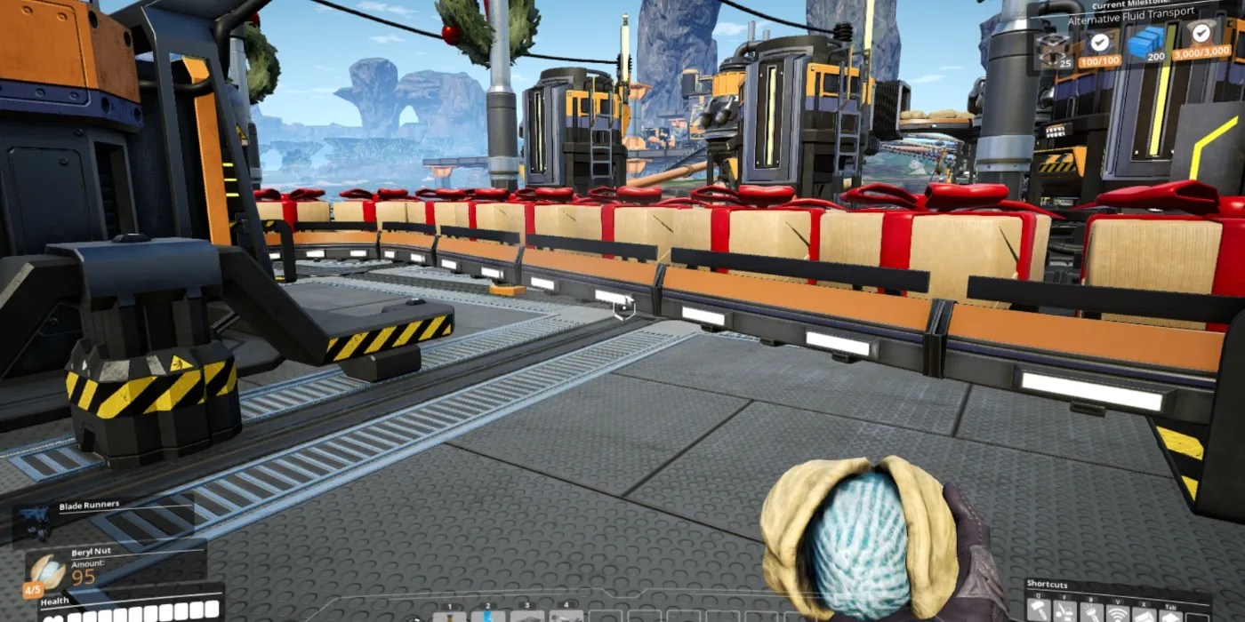 Satisfactory FICSMAS Event How to Farm Presents Screen Rant