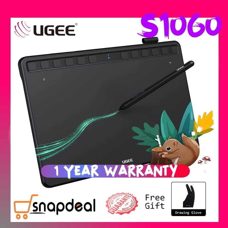 UGEE S1060 10x6" Graphic Tablet with Pen Black