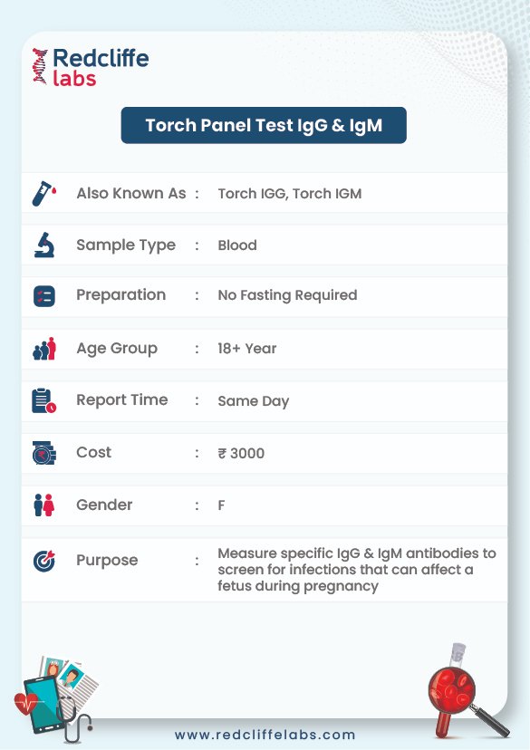 Torch Panel IgG & IgM Test (10 Parameters) in Hyderabad 3000