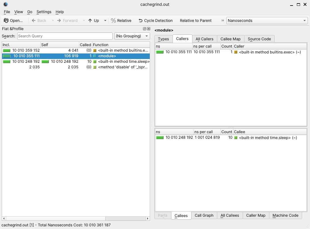 Profiling python scripts with cProfile and KCacheGrind