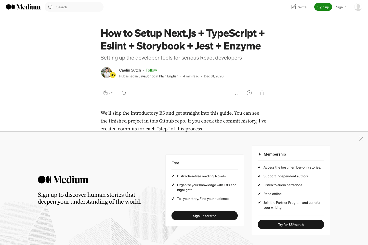 Nextjs Typescript Eslint Storybook Jest Enzyme