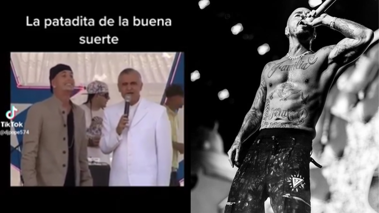 [VIDEO] ¿Lo recuerdan? Barón le dio la “patadita de la buena suerte” a J Balvin en su