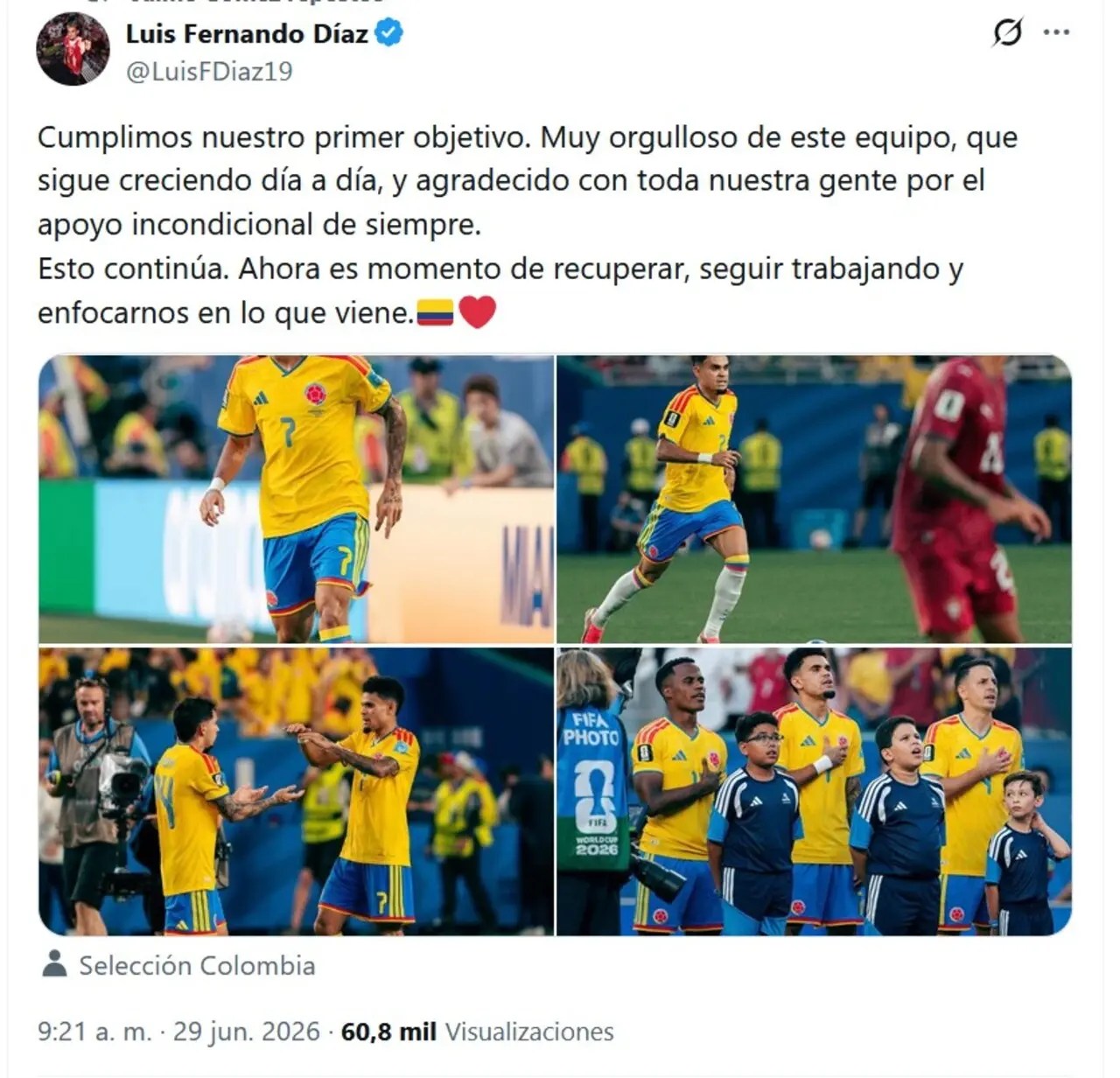 mensaje de luis diaz