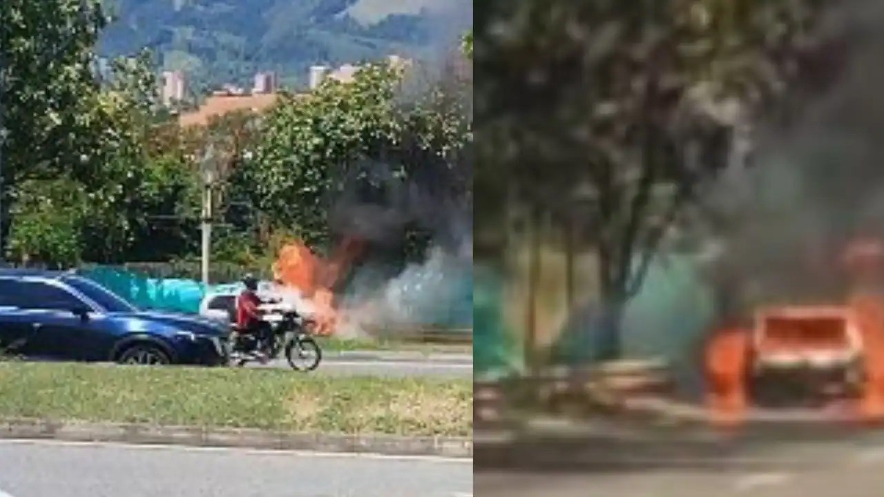Incendio de vehículo generó cierre en la Autopista Sur/Min30