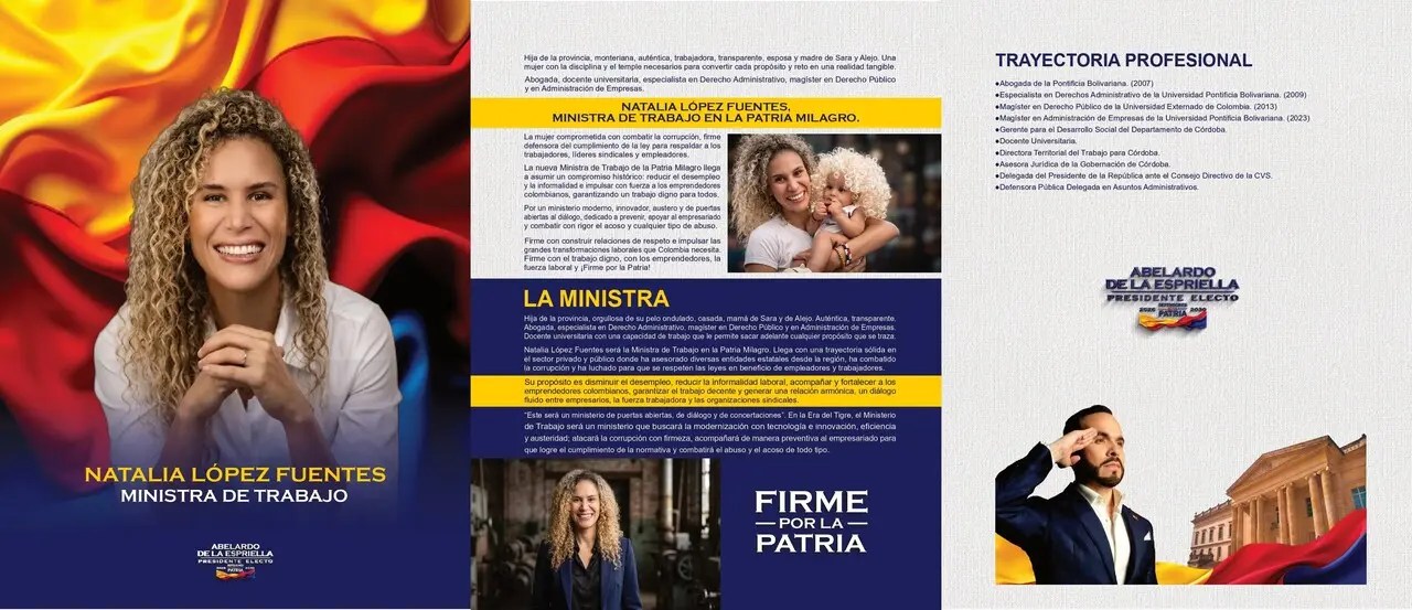 Natalia López Fuentes asumirá el Ministerio de Trabajo por designación del presidente electo Abelardo De La Espriella 2 natalia