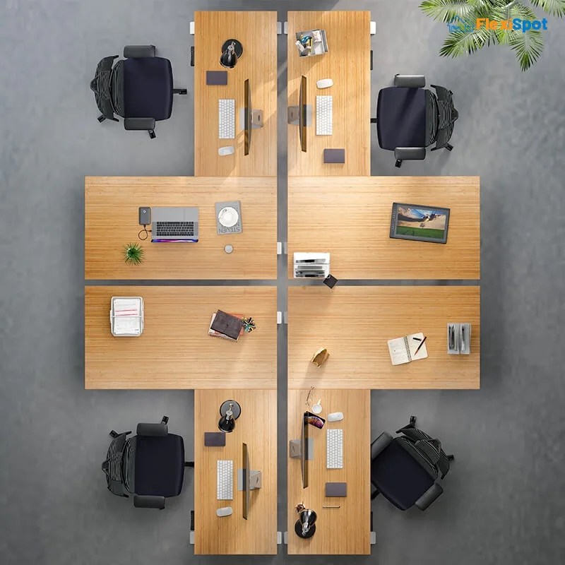 Creative Shared Desk Layouts with Fixed Standing Desks Flexispot