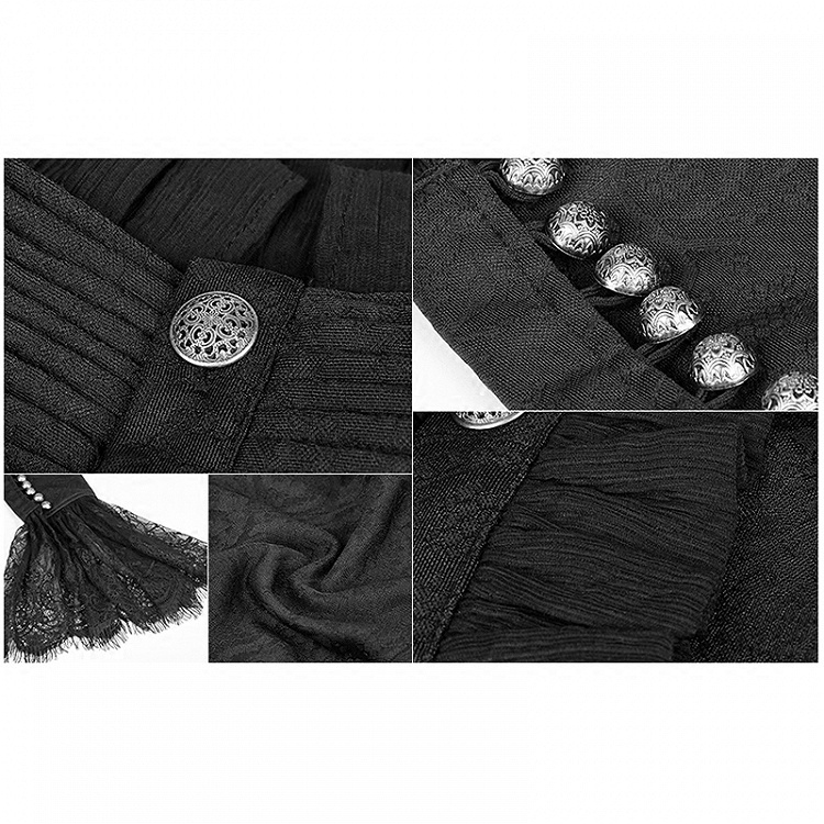 Men's Gothic Gentleman Dovetail Hem Long Sleeves Shirt by