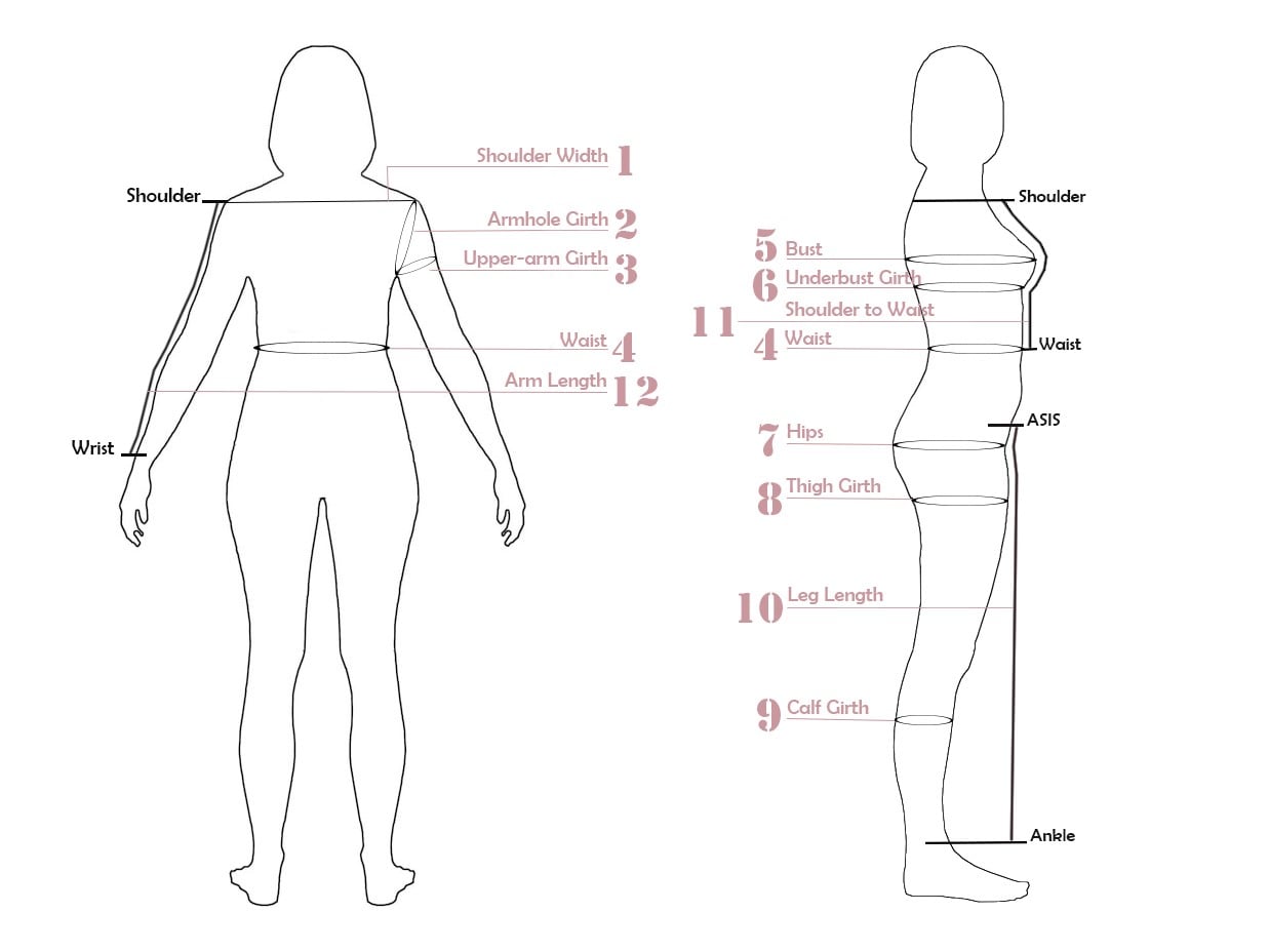 Body Size Measuring Guide & site Clothes Size Guide