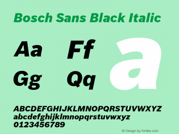 Bosch Sans Black Font Bosch Sans Black Italic Font Boschsans