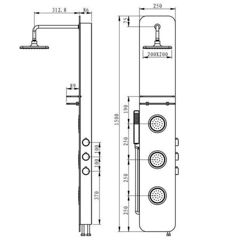 Colonne de douche hydromassante IWater Salle de bains