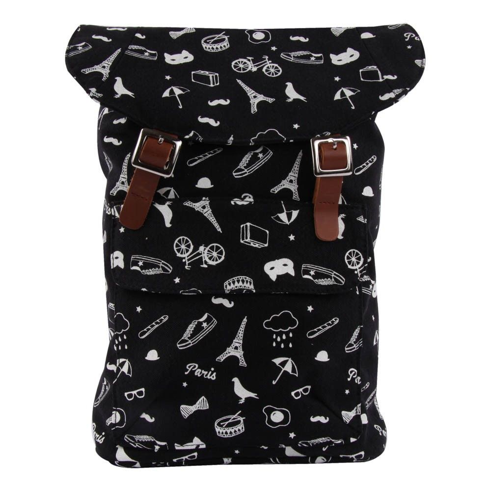 Paris Adventure Backpack Black Emile et Ida Fashion Teen