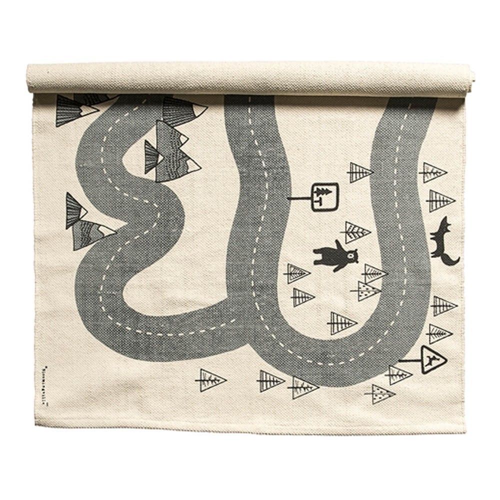 Teppich Autobahn 100x150 cm Seidenfarben Bloomingville Kids