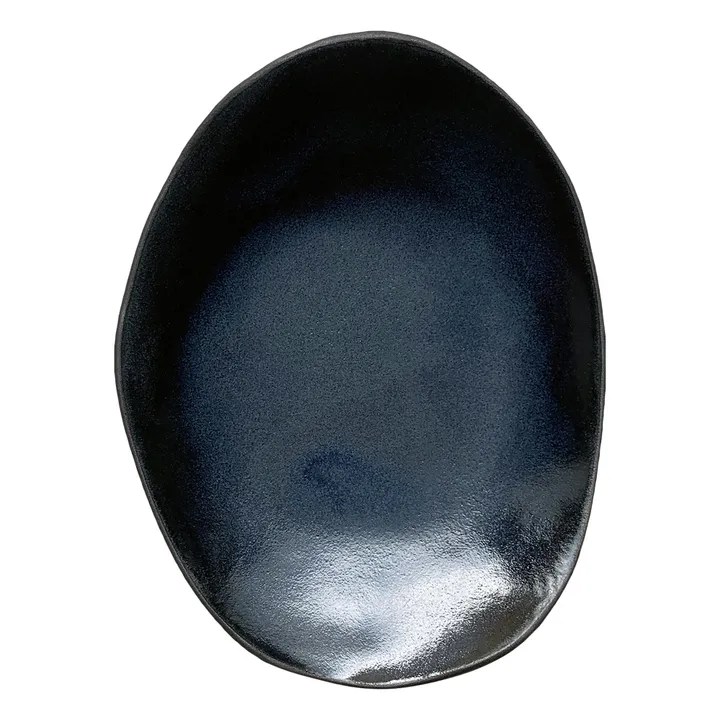 Hana Karim Oval ceramic plate Navy blue Smallable