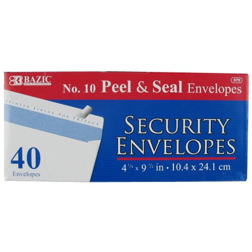 Envelope Peel/Seal 10 40ct Bazic