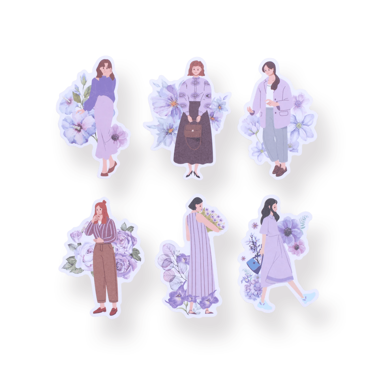 Floral Girl Sticker Pack Purple Stationery Pal