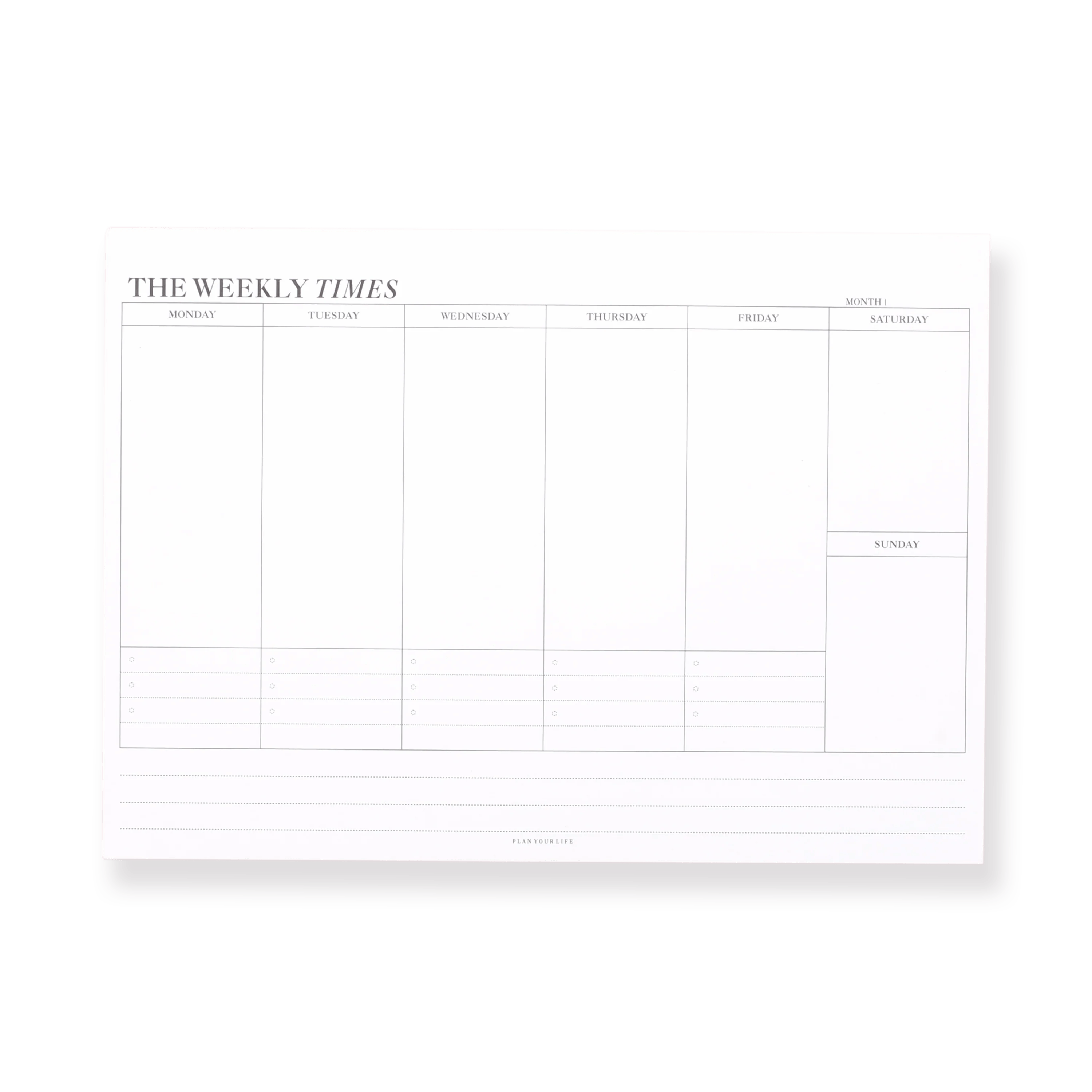 Memo Notepad The Weekly Stationery Pal