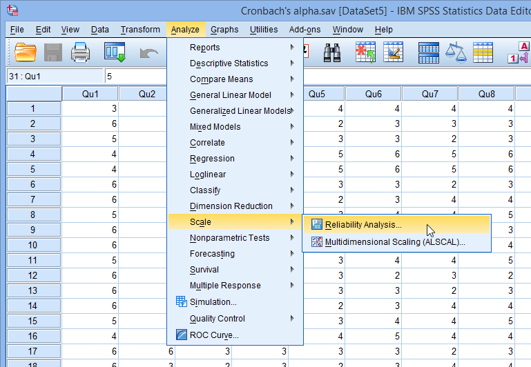 Cronbach's Alpha (α) Reliability Analysis using SPSS