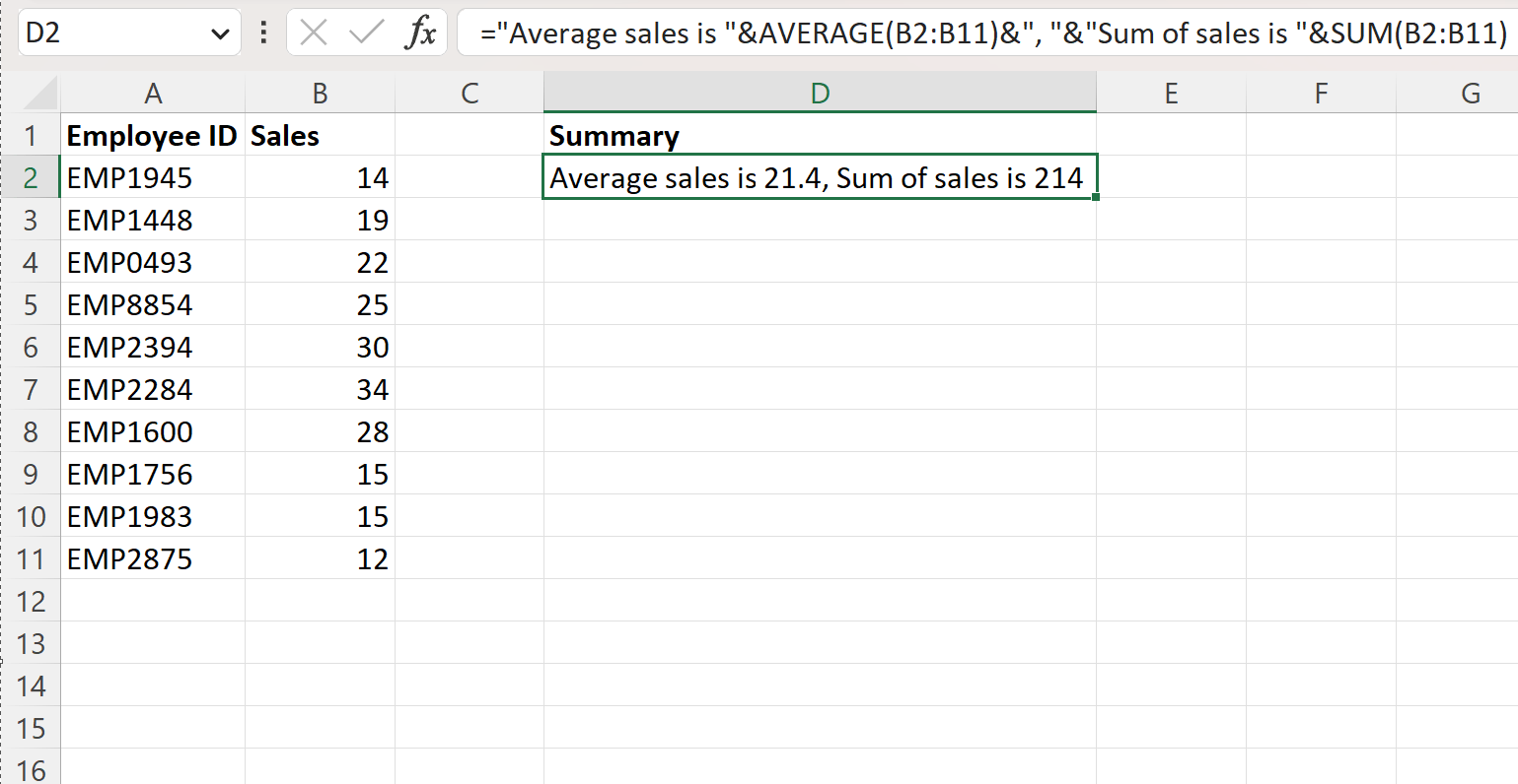 Excel Comment utiliser plusieurs formules dans une seule cellule