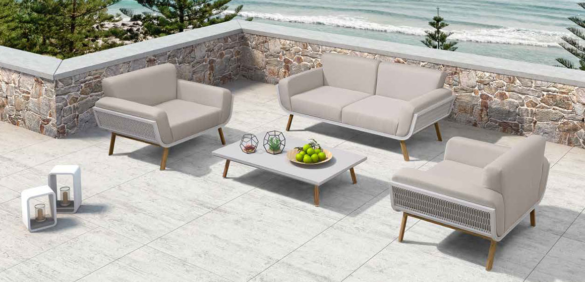 Algarve Rattan Garden Sofa Set 7 Seater With Table www