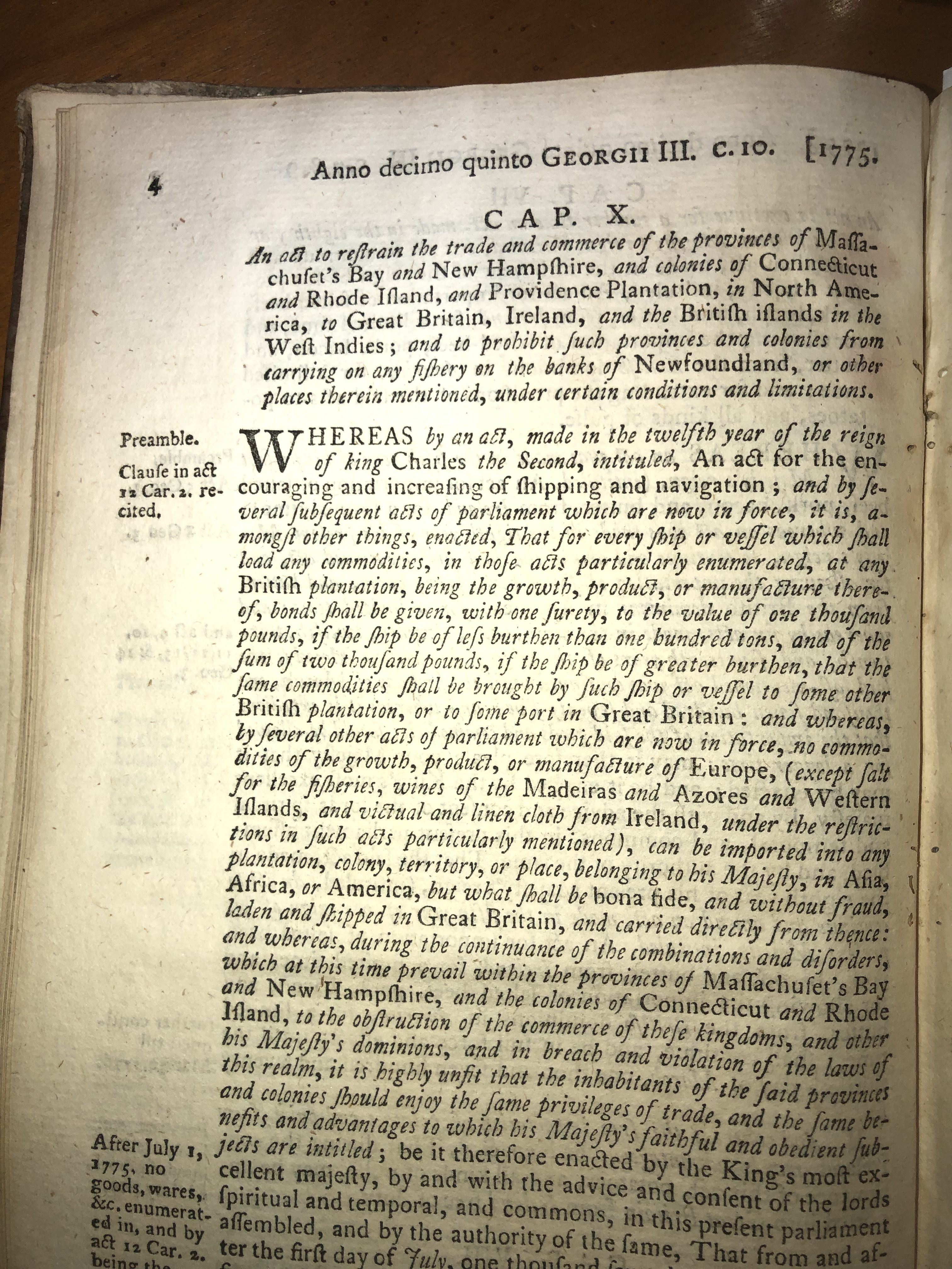 Prohibitory Act of 1775 Statutes and Stories