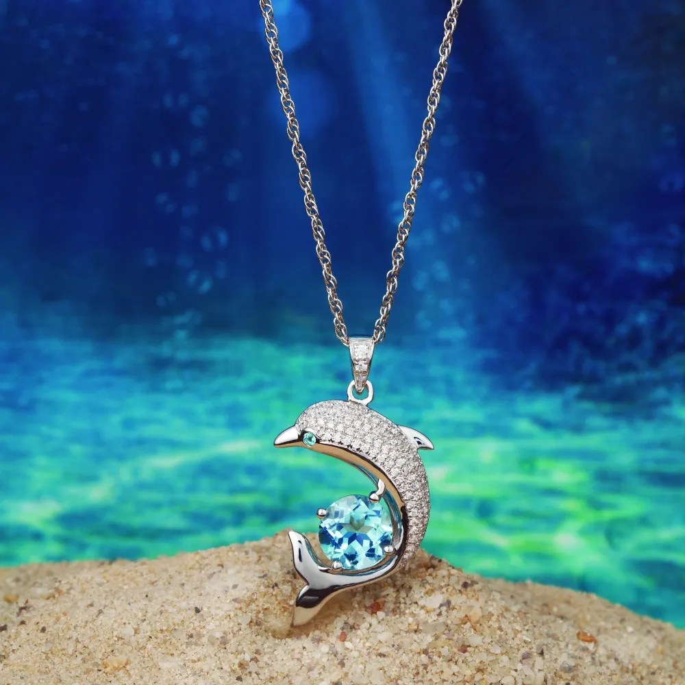 Dolphin Pendant & Chain • Stauer