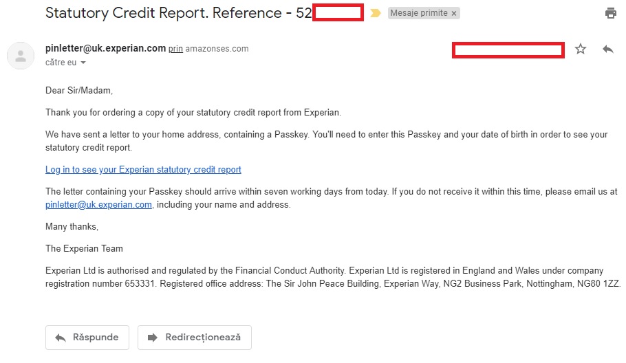 „Statutory Credit Report” sau Raportul de Credit Personal Asa vad eu