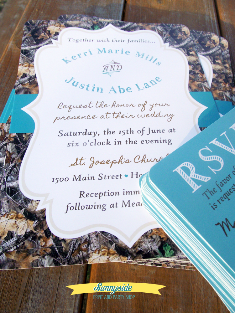 Camo Shower Invitations and Save the Dates