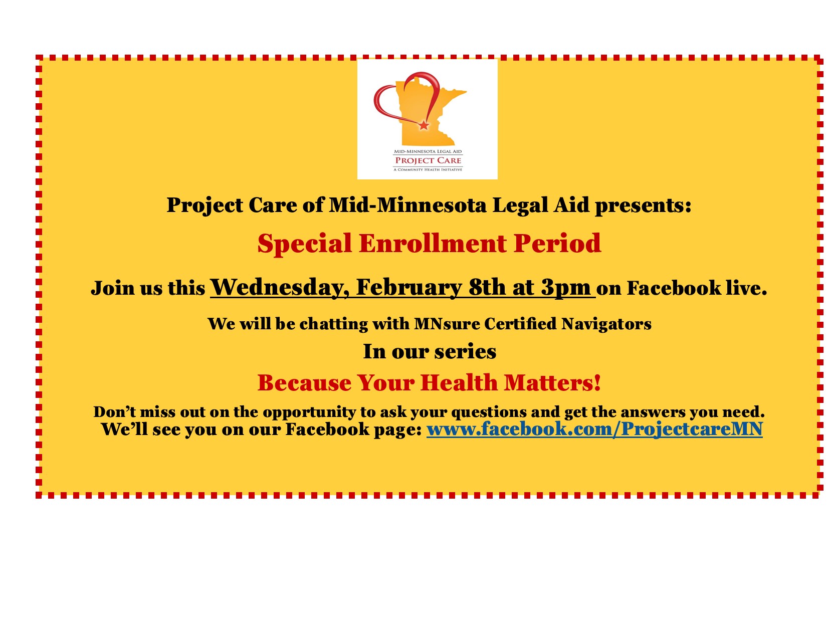 Assistance with MNsure Special Enrollment Diocese of Saint Cloud